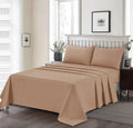 3 Pcs King Size Ultra Soft Dyed Bedsheet - Beige