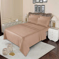 3 Pcs King Size Stripe Bedsheet - Beige