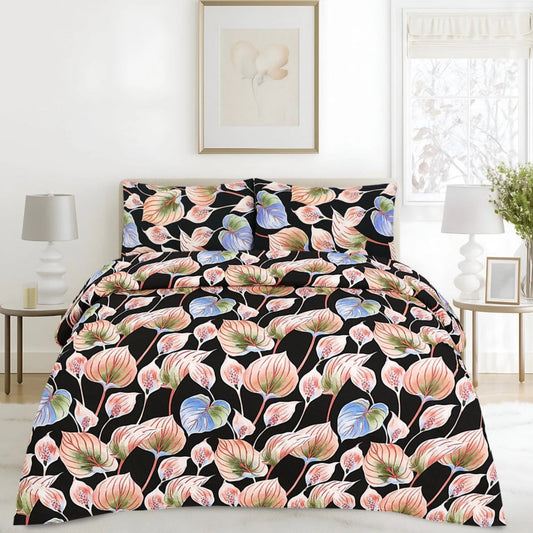 3 Pcs King Size Ultra Soft Bedsheet - Florets
