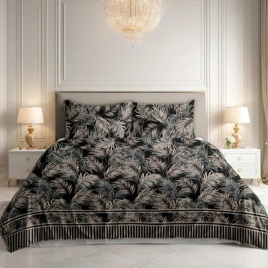 3 Pcs King Size Ultra Soft Bedsheet - Pinnate