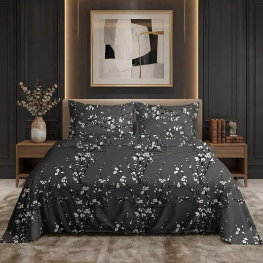 3 Pcs King Size Ultra Soft Bedsheet - Sakura