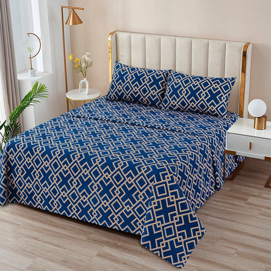 3 Pcs King Size Easy Care Bedsheet - Vector seamless