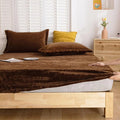 3 Pcs King Size Velvet Bedsheet - Brown