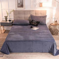 3 Pcs King Size Velvet Bedsheet - Gray