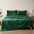 3 Pcs King Size Velvet Bedsheet - Green