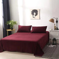 3 Pcs King Size Velvet Bedsheet - Maroon