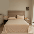 3 Pcs King Size Velvet Bedsheet - Skin